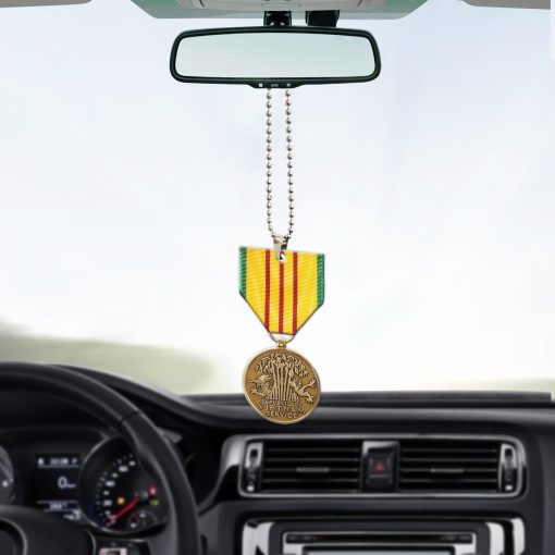 Gearhumans 3D Vietnam Veteran Vietnam Service Medal Custom Car Hanging