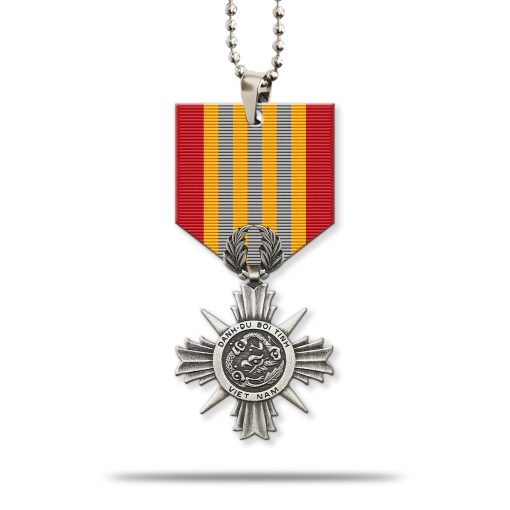 Gearhumans 3D Vietnam Veteran Armed Forces Honor Medal 1st and 2nd Class Device Custom Car Hanging