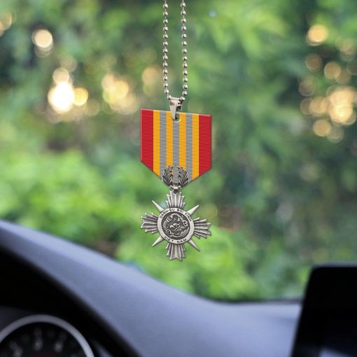 Gearhumans 3D Vietnam Veteran Armed Forces Honor Medal 1st and 2nd Class Device Custom Car Hanging
