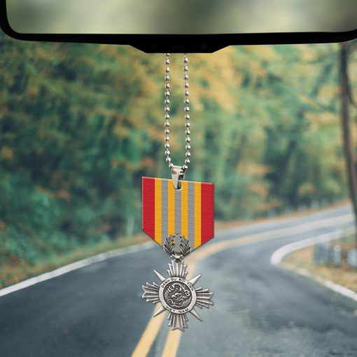 Gearhumans 3D Vietnam Veteran Armed Forces Honor Medal 1st and 2nd Class Device Custom Car Hanging