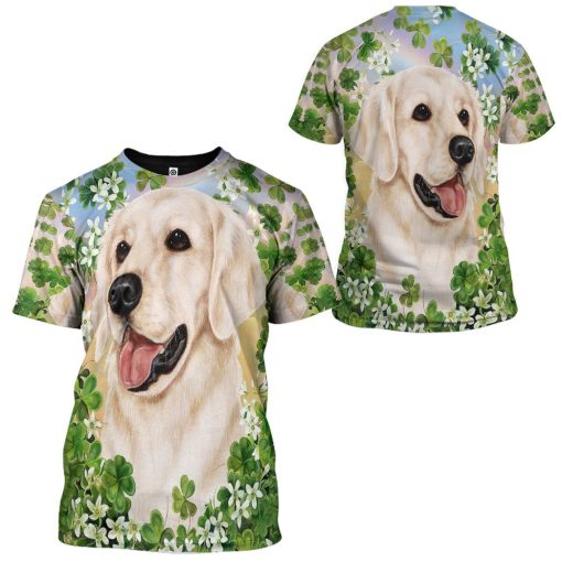 Gearhumans 3D Golden Retriever White St Patricks Day Custom Tshirt Hoodie Apparel - Image 7