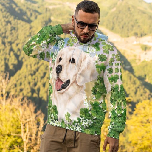 Gearhumans 3D Golden Retriever White St Patricks Day Custom Tshirt Hoodie Apparel - Image 10