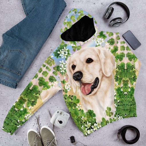 Gearhumans 3D Golden Retriever White St Patricks Day Custom Tshirt Hoodie Apparel - Image 11