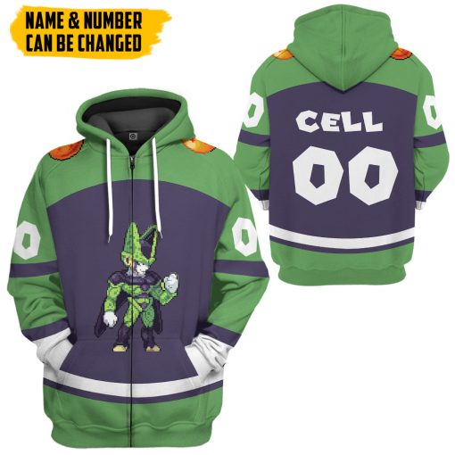 Gearhumans 3D DBZ Cell Custom Name Custom Number Tshirt Hoodie Apparel