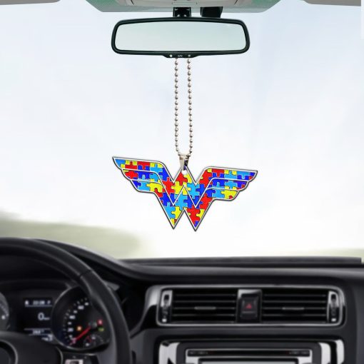 Gearhumans 3D Wonder Hero Autism Awareness Custom Car Hanging - Image 4