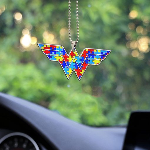 Gearhumans 3D Wonder Hero Autism Awareness Custom Car Hanging - Image 3