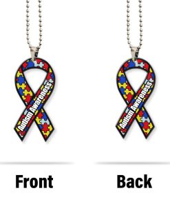 Gearhumans 3D Autism Awareness Ribbon Custom Car Hanging