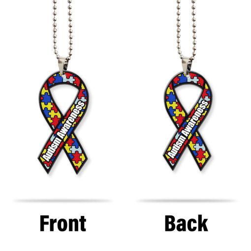Gearhumans 3D Autism Awareness Ribbon Custom Car Hanging