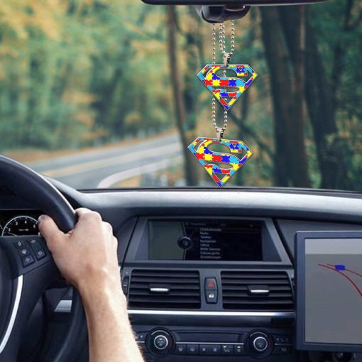 Gearhumans 3D Super Hero Autism Awareness Custom Car Hanging
