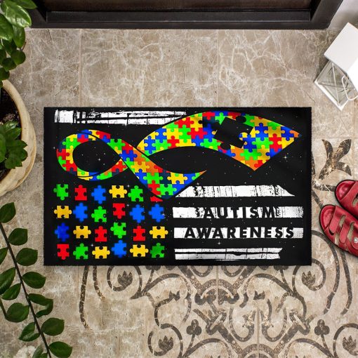 Gearhumans 3D Dino Autism Awareness Custom Doormat - Image 7