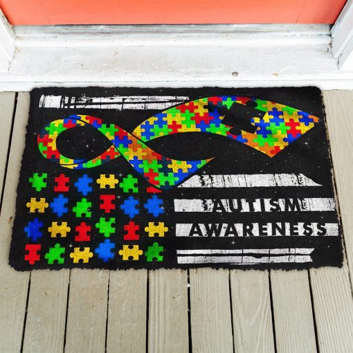 Gearhumans 3D Dino Autism Awareness Custom Doormat - Image 6