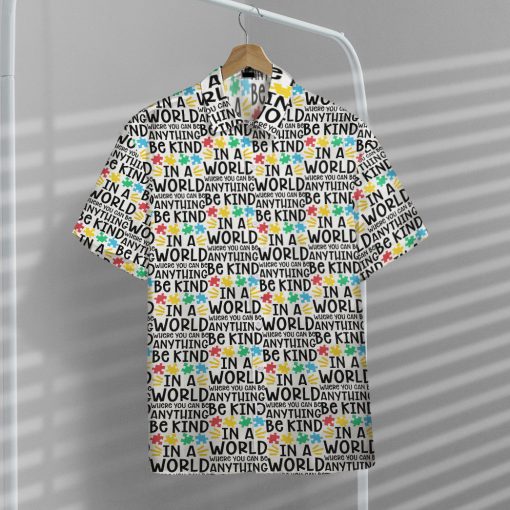 Gearhumans 3D Be Kind Autism Multicolor Puzzle Custom Hawaiian Shirt - Image 5