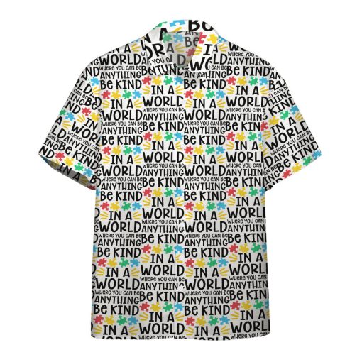Gearhumans 3D Be Kind Autism Multicolor Puzzle Custom Hawaiian Shirt