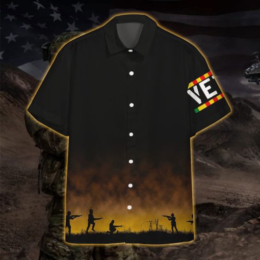 Gearhumans 3D Vietnam Veteran No Man Left Behind Custom Hawaii Shirt - Image 6