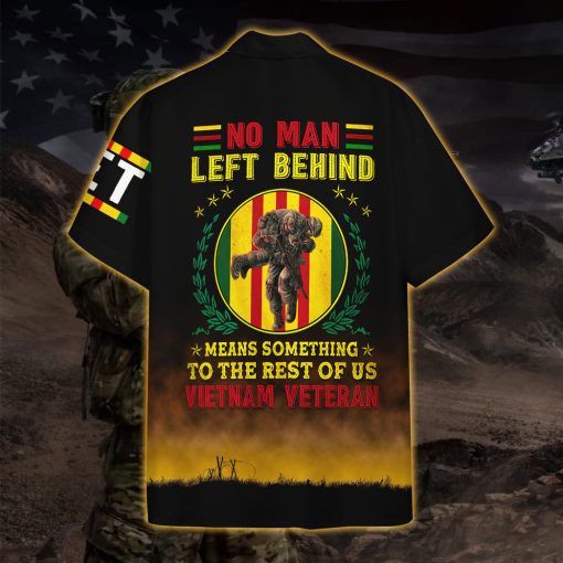 Gearhumans 3D Vietnam Veteran No Man Left Behind Custom Hawaii Shirt - Image 7