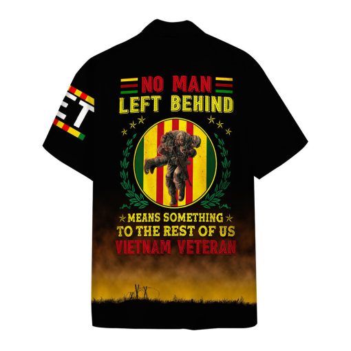 Gearhumans 3D Vietnam Veteran No Man Left Behind Custom Hawaii Shirt - Image 2