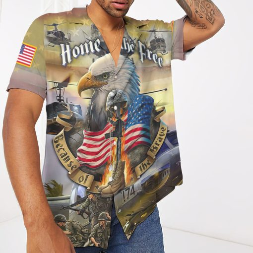 Gearhumans 3D Vietnam Veteran Home Of The Free Custom Hawaiian Shirt - Image 3