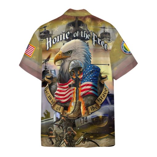 Gearhumans 3D Vietnam Veteran Home Of The Free Custom Hawaiian Shirt - Image 2