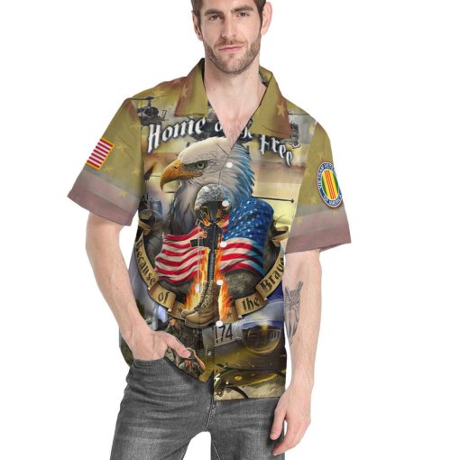 Gearhumans 3D Vietnam Veteran Home Of The Free Custom Hawaiian Shirt - Image 4