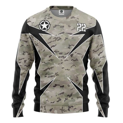 Gearhumans 3D Veteran Army Custom Name Custom Number Hoodie Tshirt Apparel