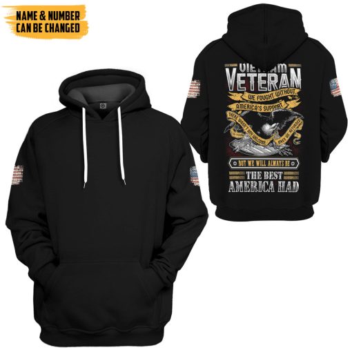 Gearhumans 3D Vietnam Veteran The Best America Had Custom Name Hoodie Tshirt Apparel - Image 5