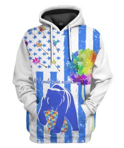 Gearhumans 3D Autism Panda Mom Love You Custom Tshirt Hoodie Apprael