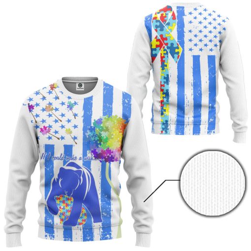 Gearhumans 3D Autism Panda Mom Love You Custom Tshirt Hoodie Apprael - Image 6