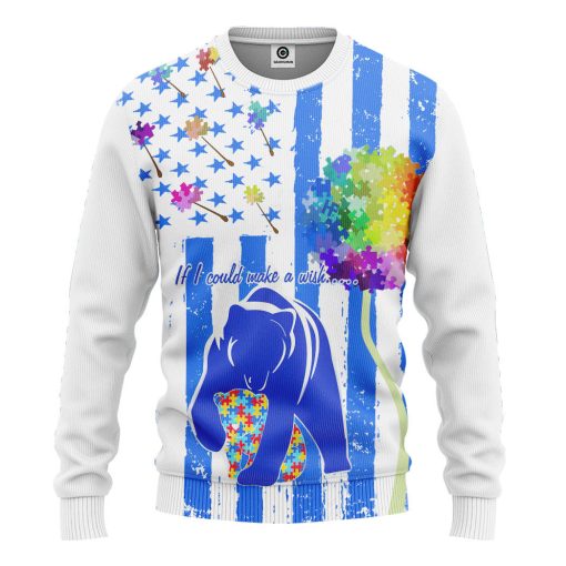 Gearhumans 3D Autism Panda Mom Love You Custom Tshirt Hoodie Apprael - Image 2