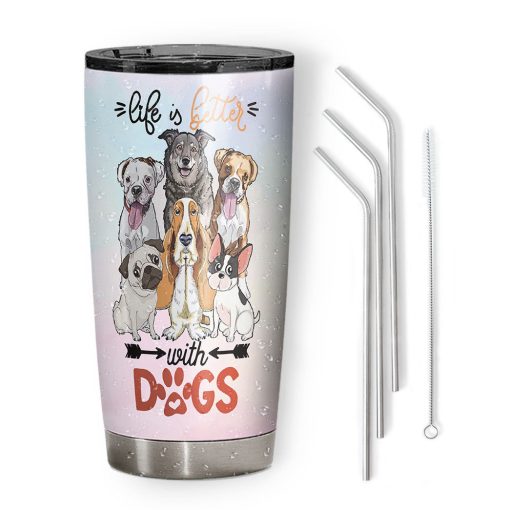 Gearhumans 3D Crazy Dog Lady Custom Name Tumbler - Image 2