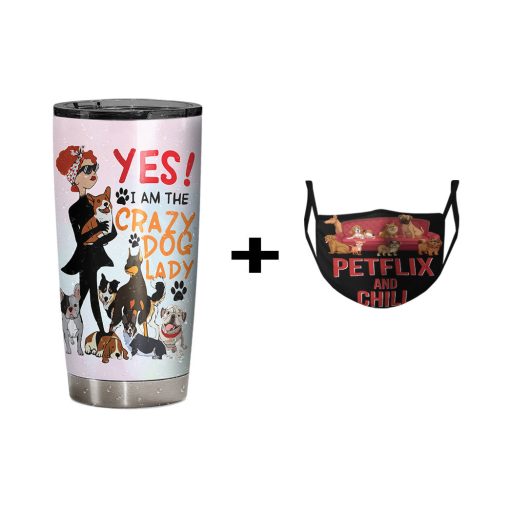 Gearhumans 3D Crazy Dog Lady Custom Name Tumbler - Image 5