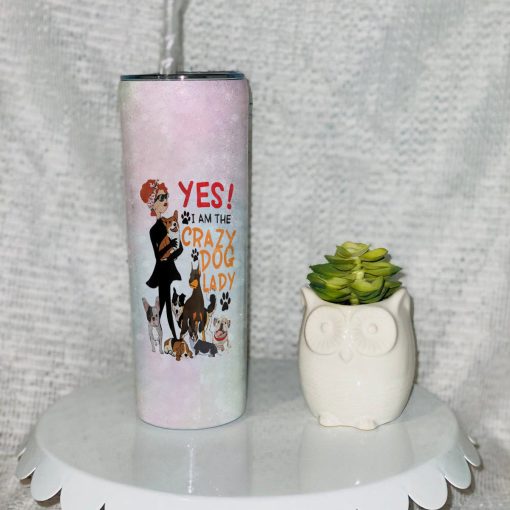 Gearhumans 3D Crazy Dog Lady Custom Name Tumbler - Image 8