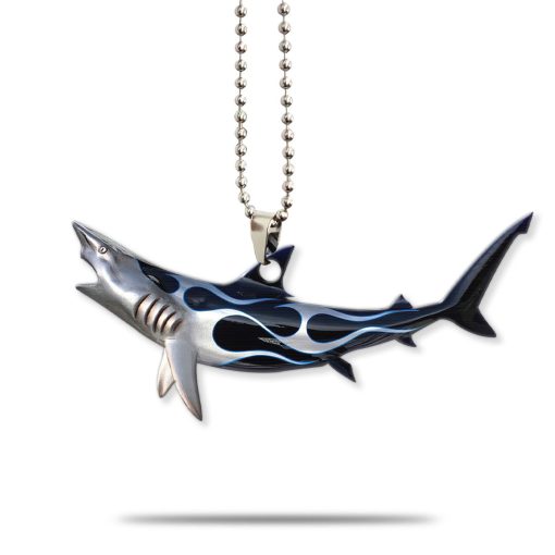 Gearhumans 3D Metallic Silver Hot Rod Shark Custom Car Hanging - Image 2