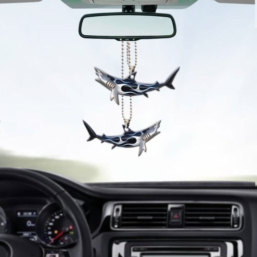 Gearhumans 3D Metallic Silver Hot Rod Shark Custom Car Hanging - Image 5