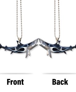 Gearhumans 3D Metallic Silver Hot Rod Shark Custom Car Hanging