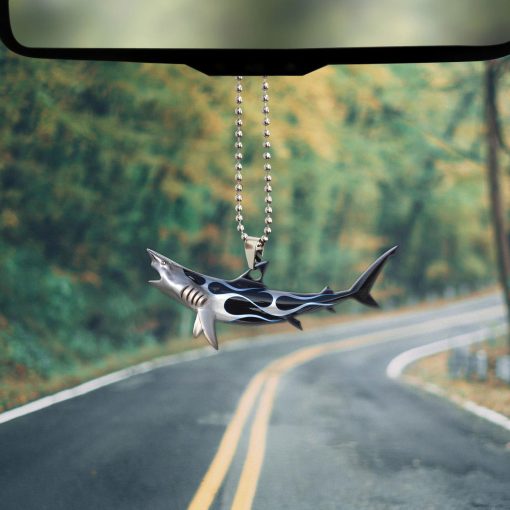 Gearhumans 3D Metallic Silver Hot Rod Shark Custom Car Hanging - Image 4