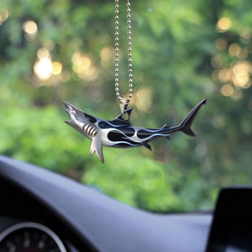 Gearhumans 3D Metallic Silver Hot Rod Shark Custom Car Hanging - Image 8
