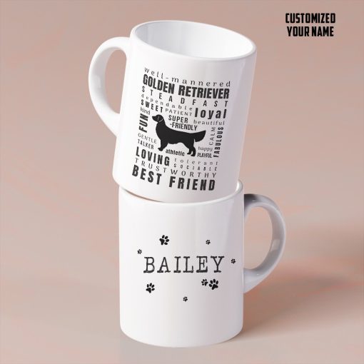 Gearhumans 3D Gift For Golden Retriever Dog Mom Custom Name Mug
