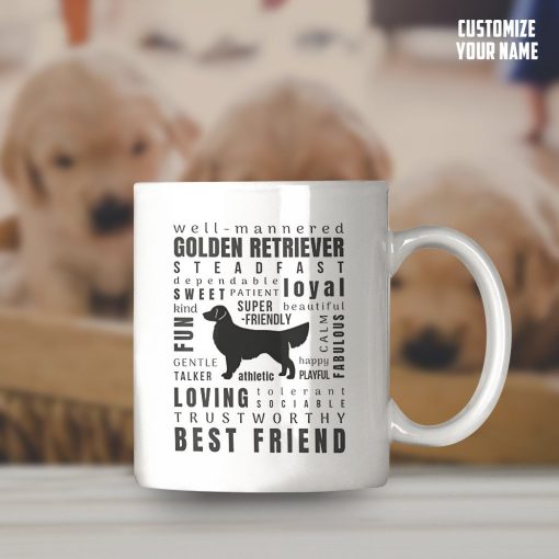 Gearhumans 3D Gift For Golden Retriever Dog Mom Custom Name Mug