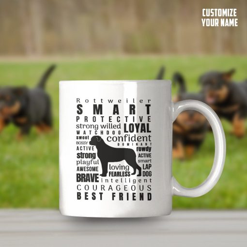Gearhumans 3D Gift For Rottweiler Dog Mom Custom Name Mug
