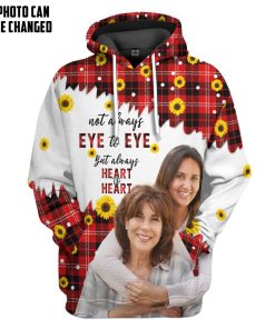 Gearhumans 3D Heart To Heart Sunflowers Mothers Day Custom Photo Tshirt Hoodie Apparel