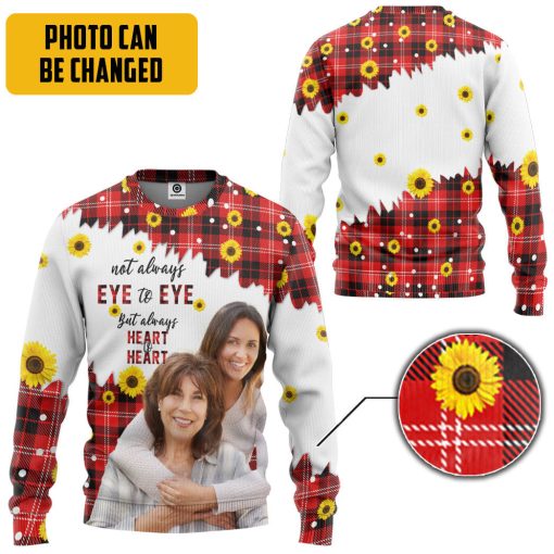 Gearhumans 3D Heart To Heart Sunflowers Mothers Day Custom Photo Tshirt Hoodie Apparel - Image 6