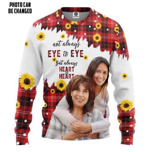 Gearhumans 3D Heart To Heart Sunflowers Mothers Day Custom Photo Tshirt Hoodie Apparel - Image 2