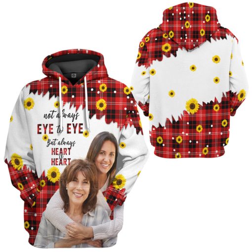 Gearhumans 3D Heart To Heart Sunflowers Mothers Day Custom Photo Tshirt Hoodie Apparel - Image 5