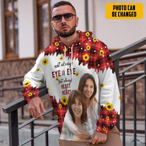 Gearhumans 3D Heart To Heart Sunflowers Mothers Day Custom Photo Tshirt Hoodie Apparel - Image 12