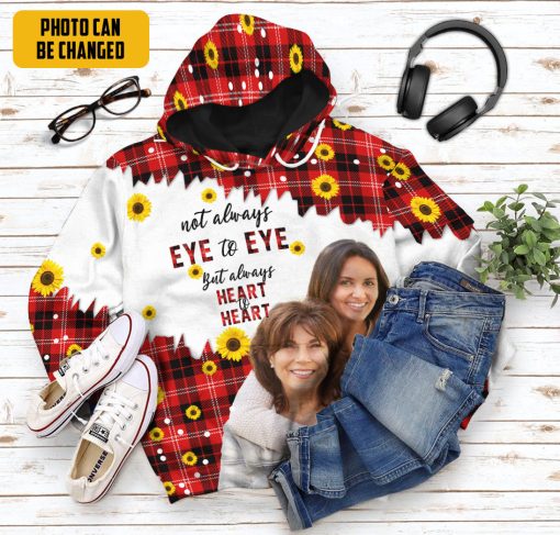 Gearhumans 3D Heart To Heart Sunflowers Mothers Day Custom Photo Tshirt Hoodie Apparel - Image 11