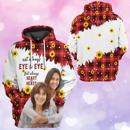 Gearhumans 3D Heart To Heart Sunflowers Mothers Day Custom Photo Tshirt Hoodie Apparel - Image 9