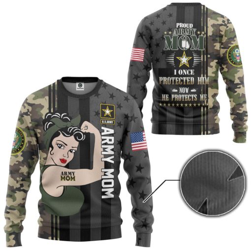 Gearhumans 3D Army Mom Mothers Day Custom Tshirt Hoodie Apparel - Image 6