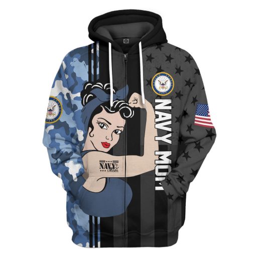 Gearhumans 3D US Navy Mom Custom Tshirt Hoodie Apparel - Image 4