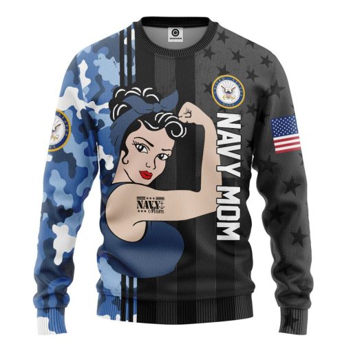 Gearhumans 3D US Navy Mom Custom Tshirt Hoodie Apparel - Image 2