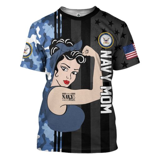 Gearhumans 3D US Navy Mom Custom Tshirt Hoodie Apparel - Image 3